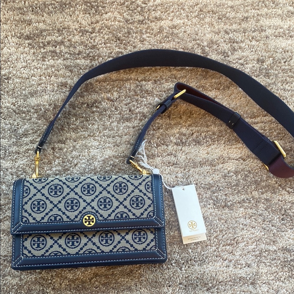 Tory Burch Navy and Gold Women's Bag